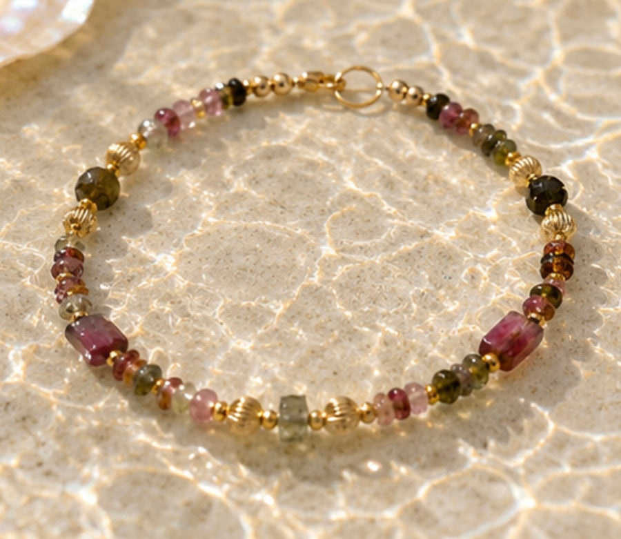 tourmaline and gold fill bracelet