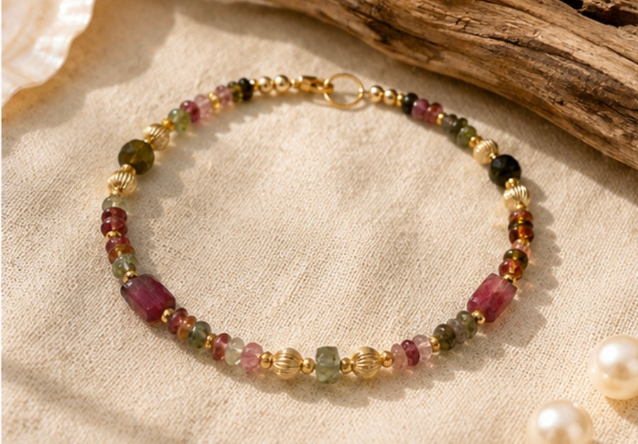 tourmaline and gold fill bracelet