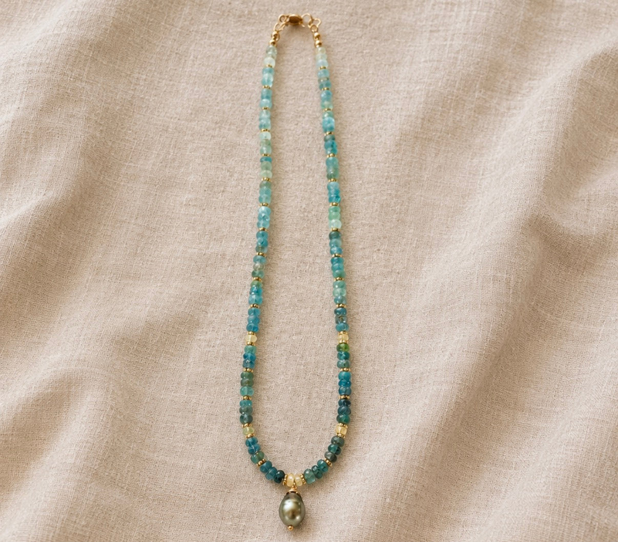 apatite gemstone necklace