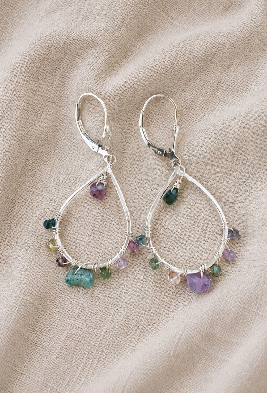 sterling tears with tourmaline earrings