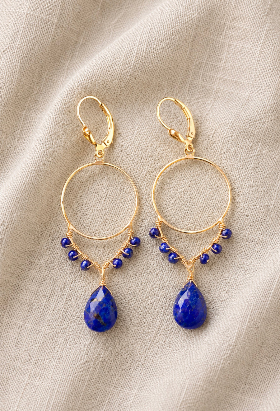 lapis drop earrings