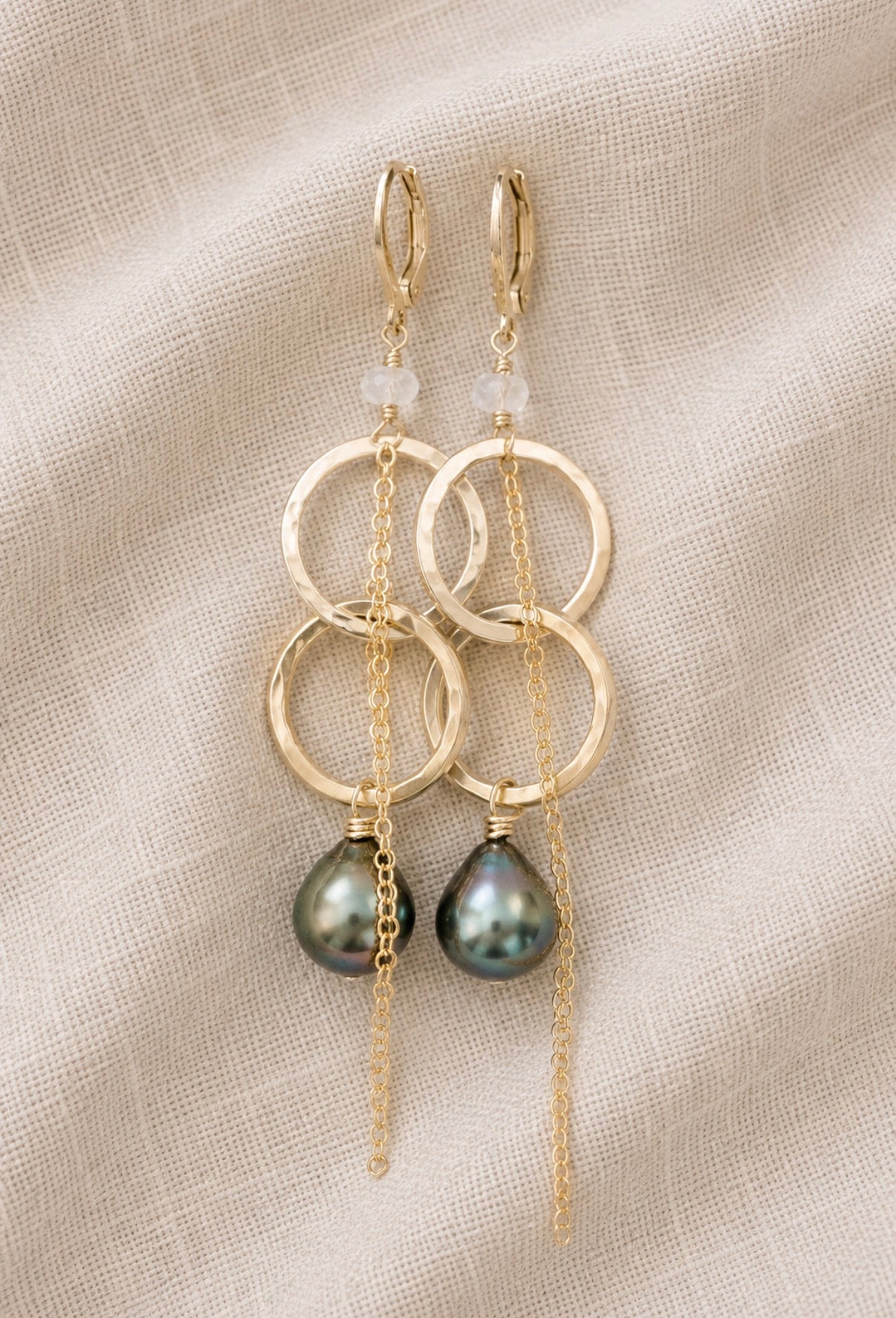Tahitian pearl dangle earrings