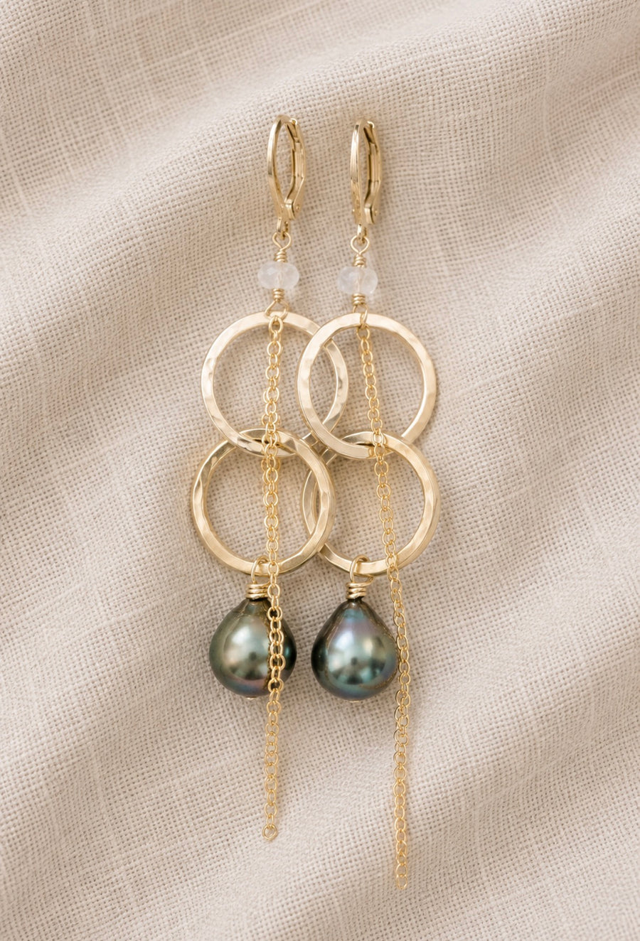 Tahitian pearl dangle earrings