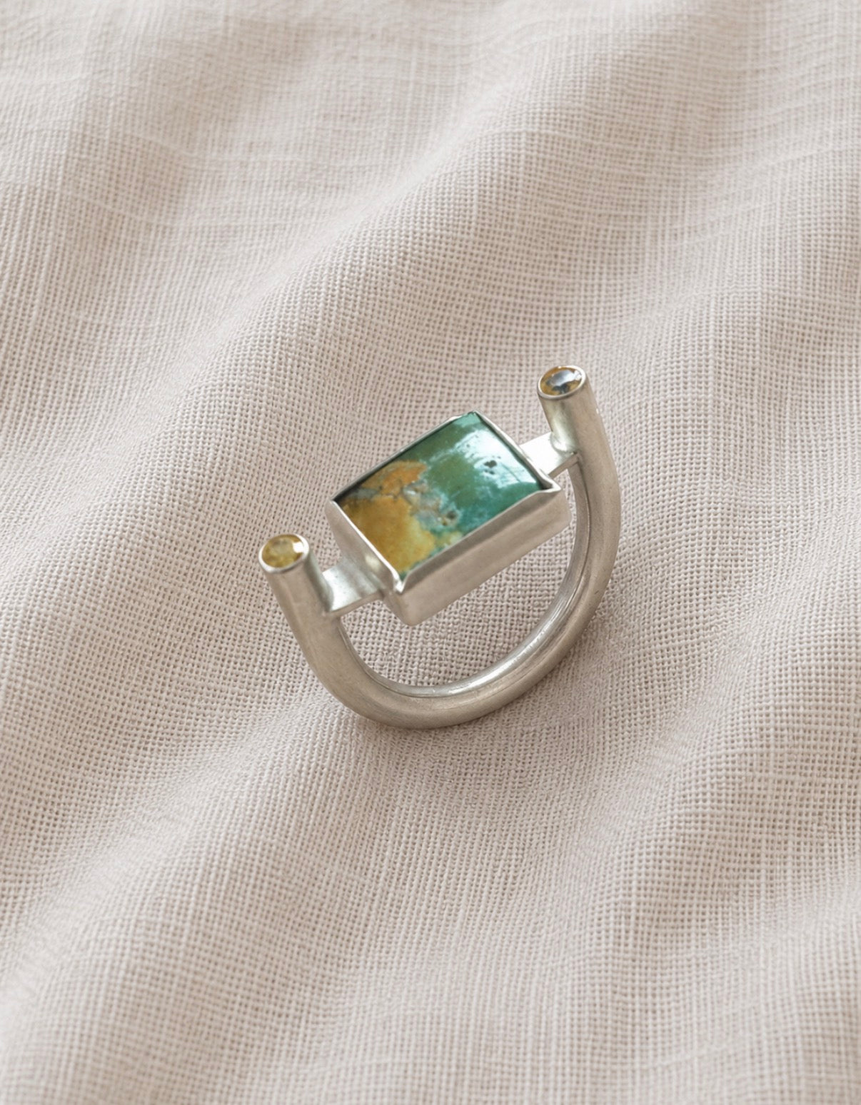 turquoise and citrine ring