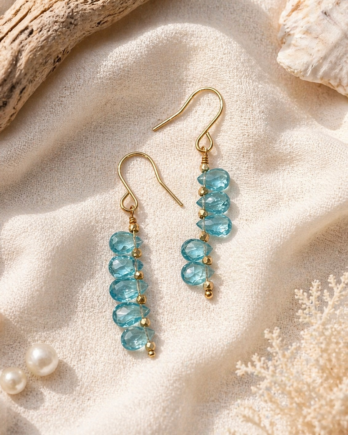 Faceted Apatite Drops