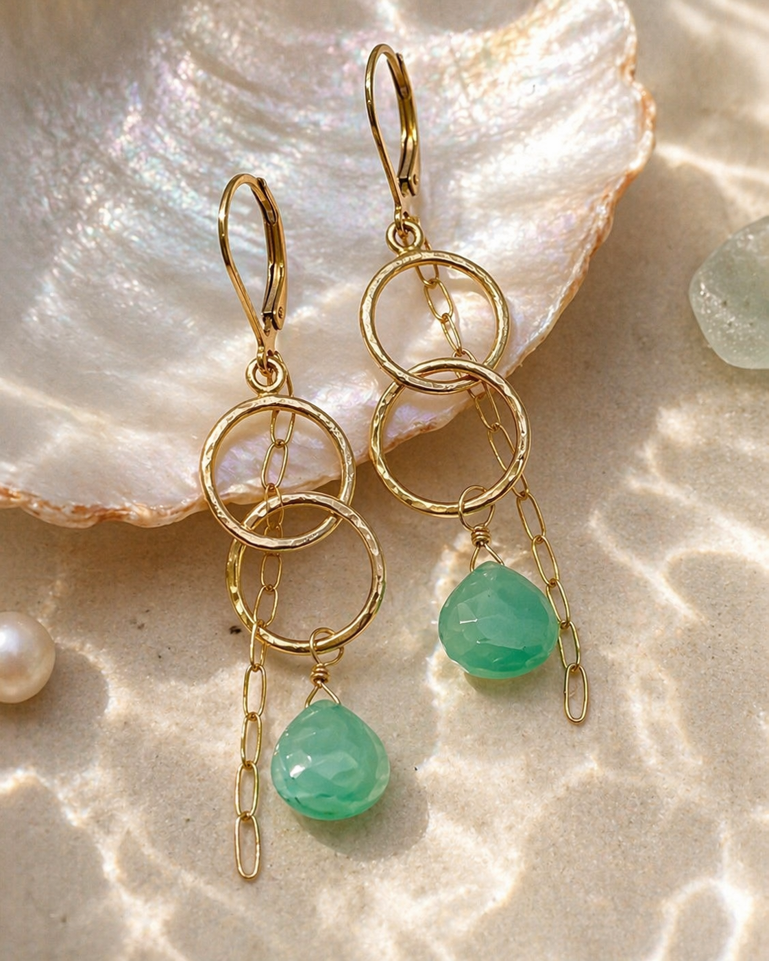 Double Hoops with Chalcedony — shell