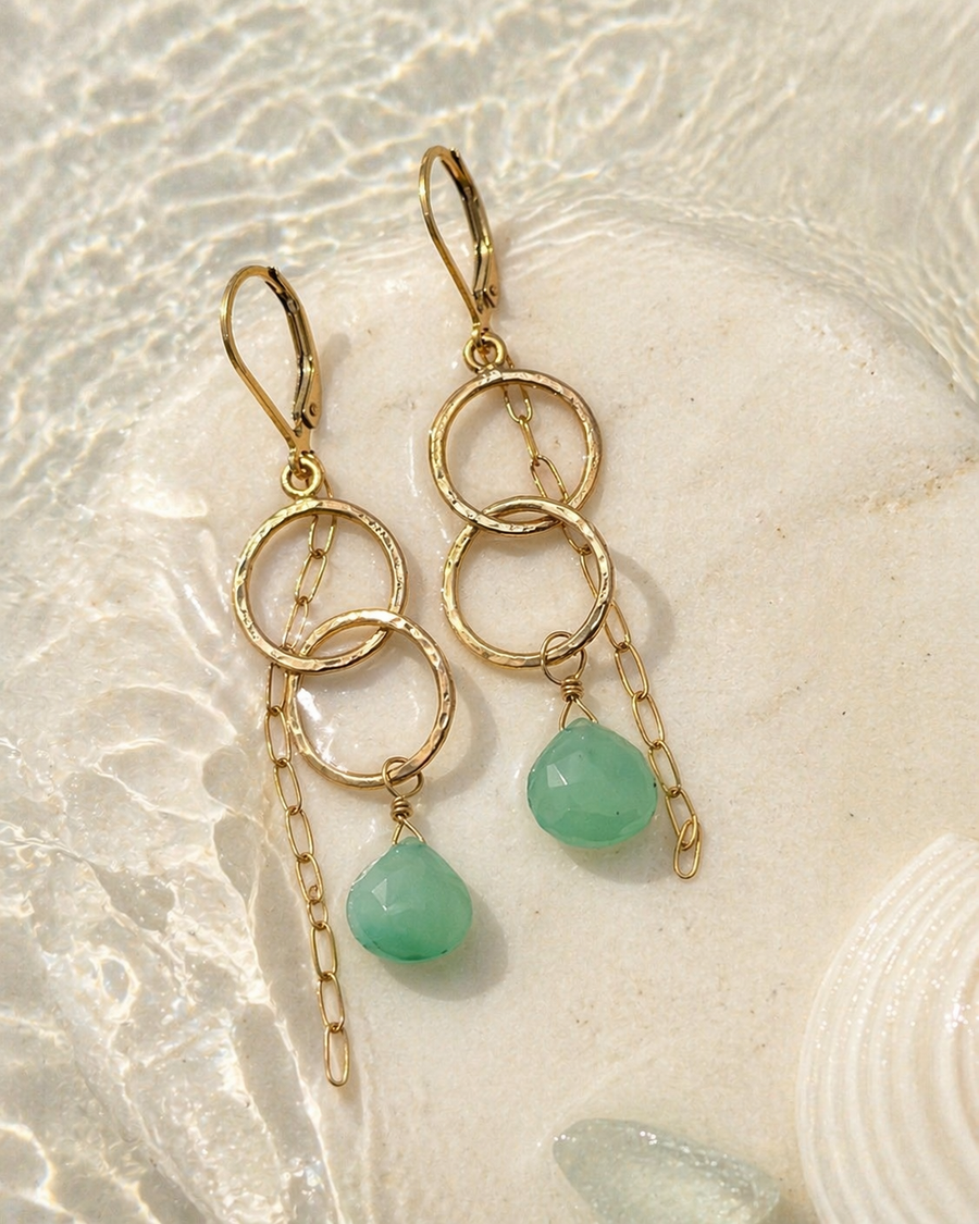 Double Hoops with Chalcedony