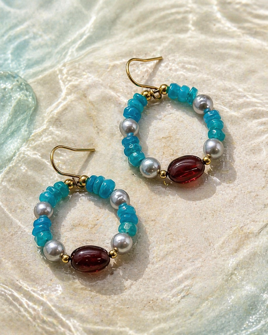 Apatite, Pearl & Garnet Drops