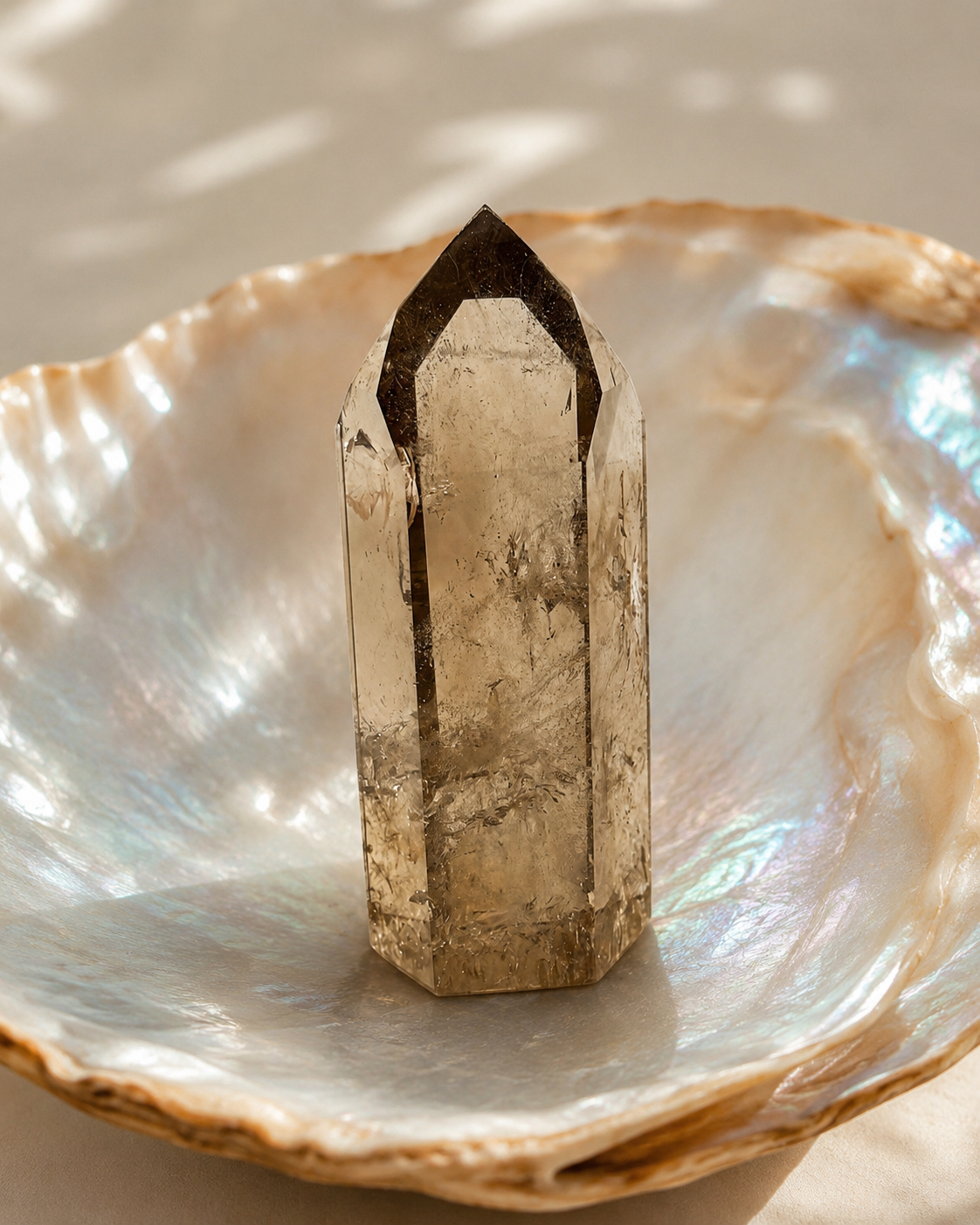 Smokey Quartz crystal — shell