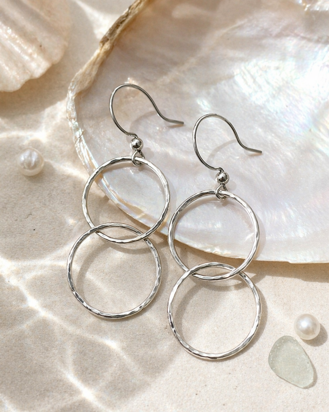 Sterling Double Hoops