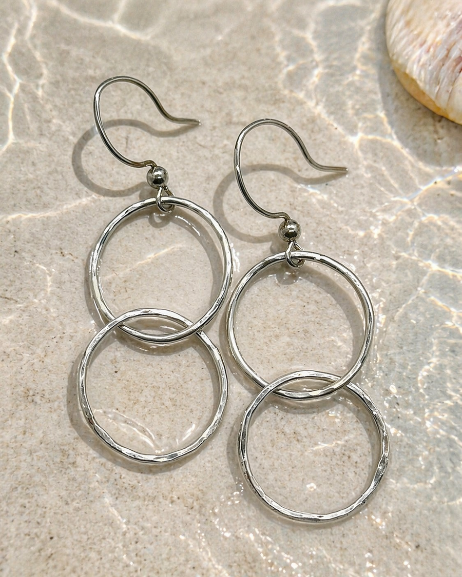 Sterling Double Hoops