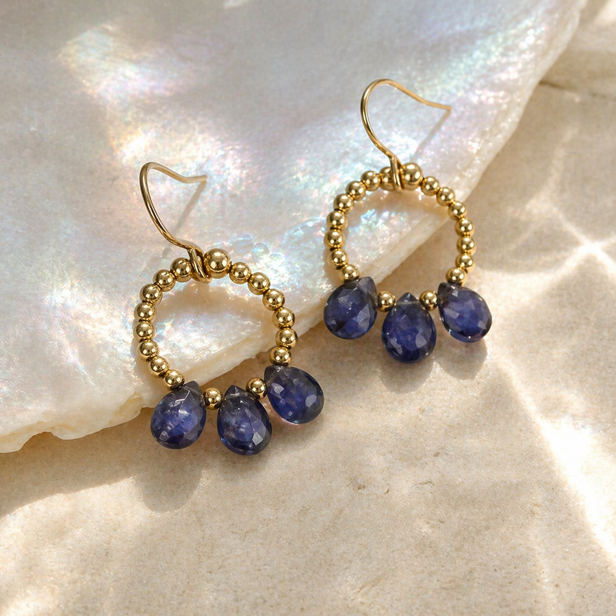 Faceted Iolite Drops