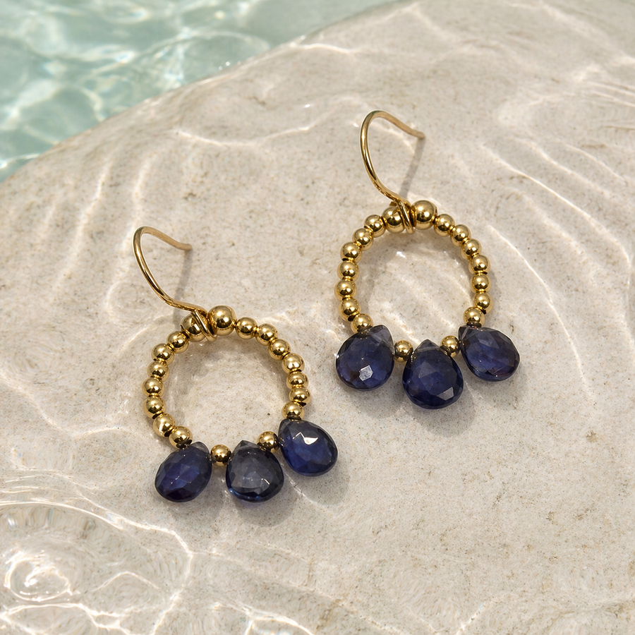 Faceted Iolite Drops